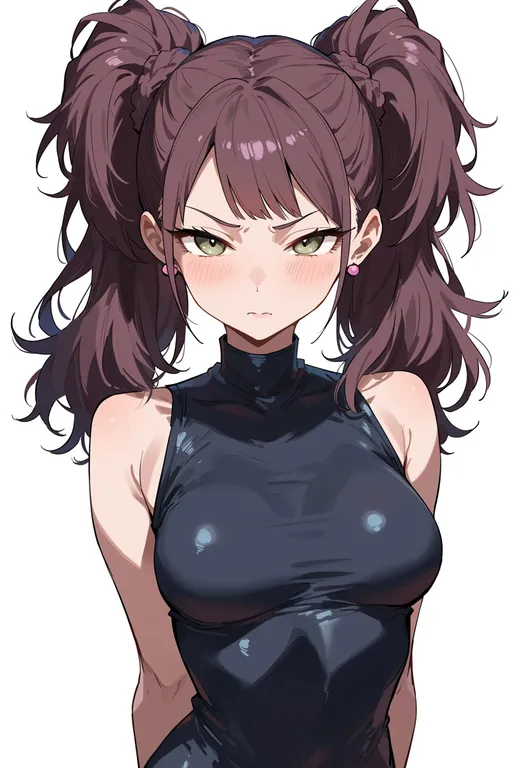 masterpiece, best quality, score_7, safe, kujikawa rise, solo, upper body, simple background — by k3scat, made with ComfyUI