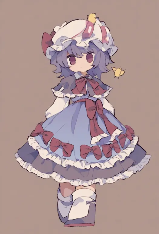 masterpiece, best quality, general, dress bow, 1girl, solo, simple background — by k3scat, made with ComfyUI