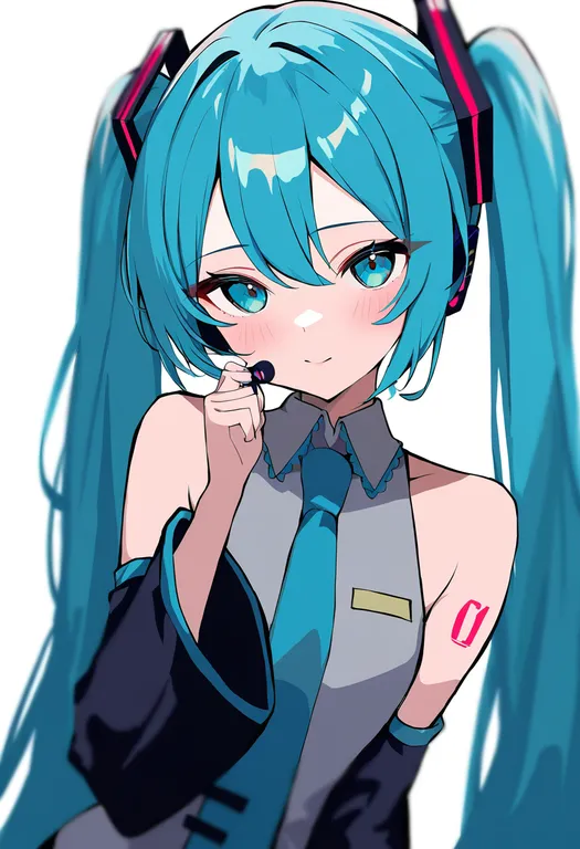 masterpiece, best quality, newest, absurdres, highres, safe, vocaloid, solo, simple_background — by k3scat, made with ComfyUI