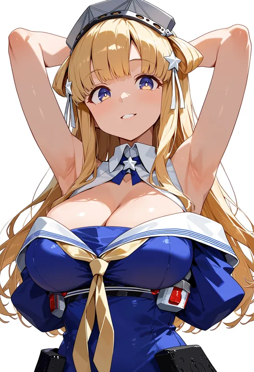 masterpiece, best quality, score_7, safe, fletcher (kancolle), solo, upper body, simple background — by k3scat, made with ComfyUI