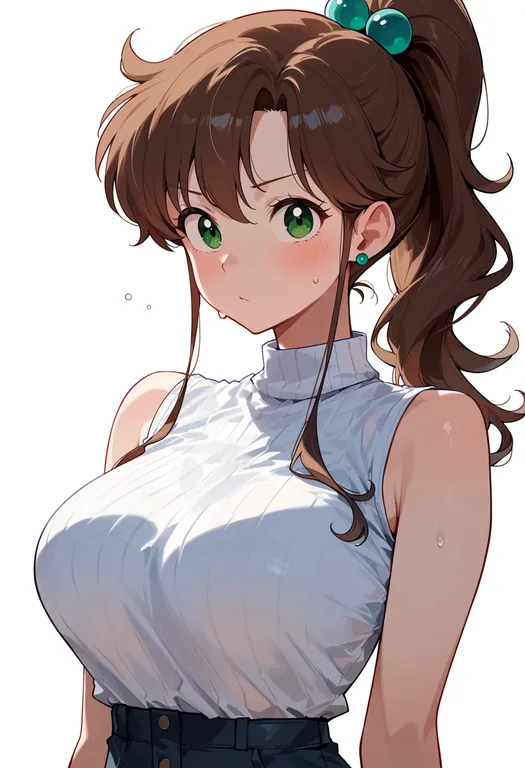 masterpiece, best quality, score_7, safe, kino makoto, solo, upper body, simple background — by k3scat, made with ComfyUI