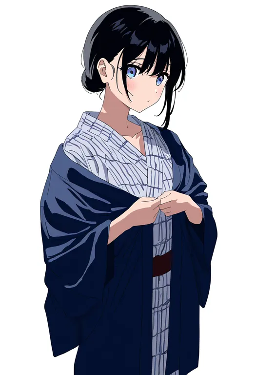 masterpiece, best quality, newest, absurdres, highres, safe, bath_yukata, 1girl, solo, simple_background — by k3scat, made with ComfyUI