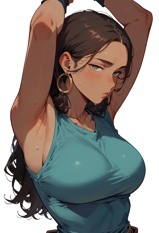 masterpiece, best quality, score_7, safe, katara, solo, upper body, simple background — by k3scat, made with ComfyUI