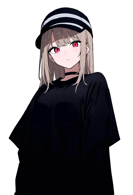 masterpiece, best quality, newest, absurdres, highres, safe, striped_hat, 1girl, solo, simple_background — by k3scat, made with ComfyUI