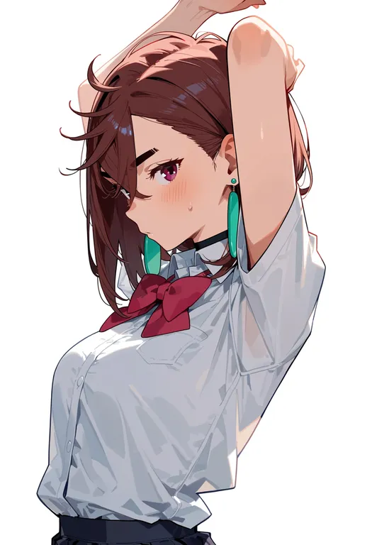 masterpiece, best quality, score_7, safe, ayase momo, solo, upper body, simple background — by k3scat, made with ComfyUI