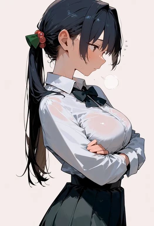 masterpiece, best quality, score_7, safe, shouhou (kancolle), solo, upper body, simple background — by k3scat, made with ComfyUI