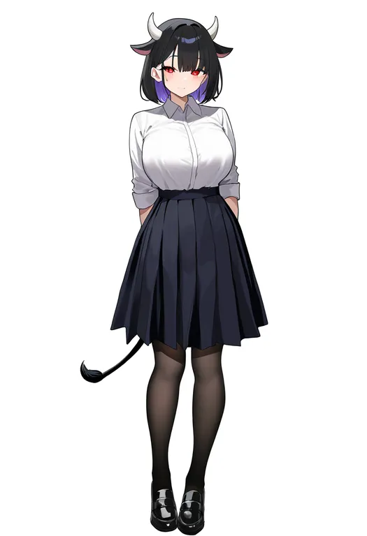 masterpiece, best quality, newest, absurdres, highres, safe, cow_tail, 1girl, solo, simple_background — by k3scat, made with ComfyUI