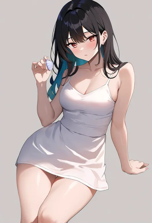 masterpiece, best quality, newest, absurdres, highres, safe, seashell, 1girl, solo, simple_background — by k3scat, made with ComfyUI