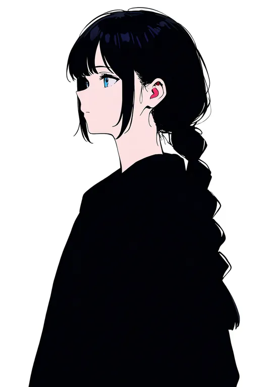 masterpiece, best quality, newest, absurdres, highres, safe, short_braid, 1girl, solo, simple_background — by k3scat, made with ComfyUI