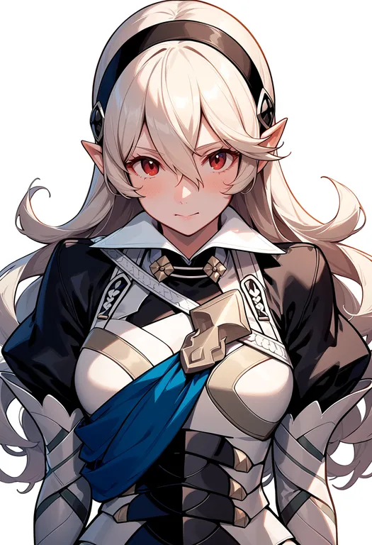 masterpiece, best quality, score_7, safe, female corrin (fire emblem), fire emblem, solo, upper body, simple background — by k3scat, made with ComfyUI