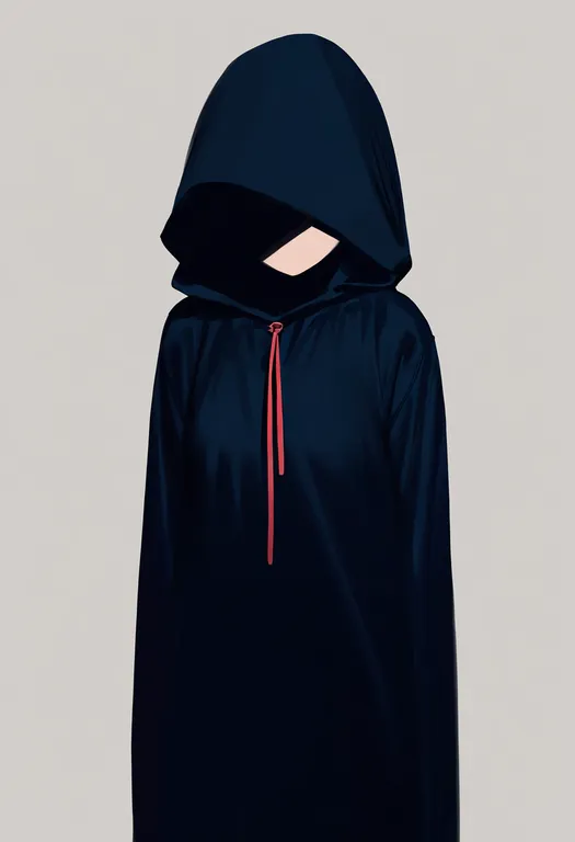 masterpiece, best quality, newest, absurdres, highres, safe, hooded_dress, 1girl, solo, simple_background — by k3scat, made with ComfyUI
