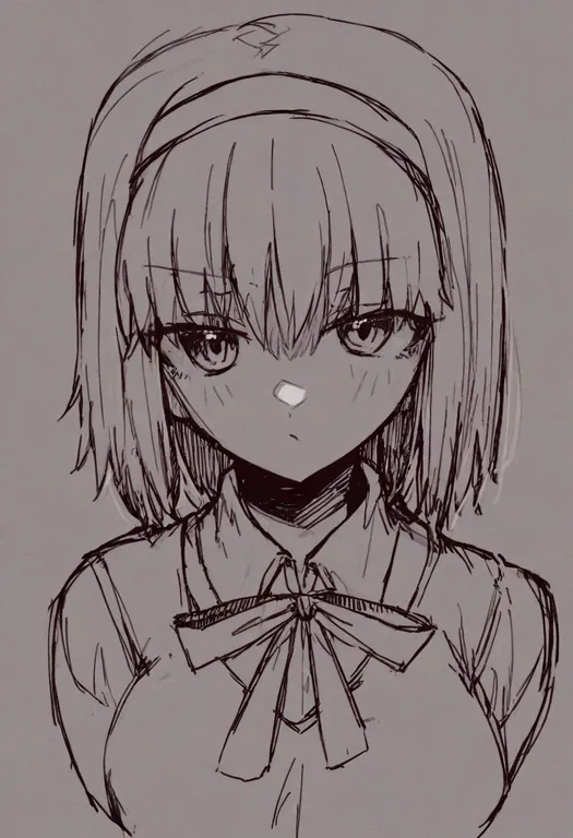 masterpiece, best quality, general, hisui (tsukihime), tsukihime, solo, upper body, simple background — by k3scat, made with ComfyUI
