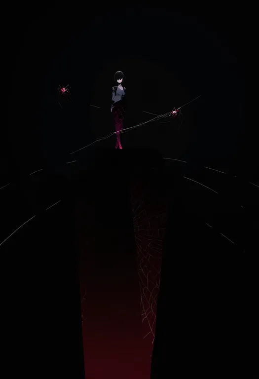 masterpiece, best quality, newest, absurdres, highres, safe, spider_print, 1girl, solo, simple_background — by k3scat, made with ComfyUI