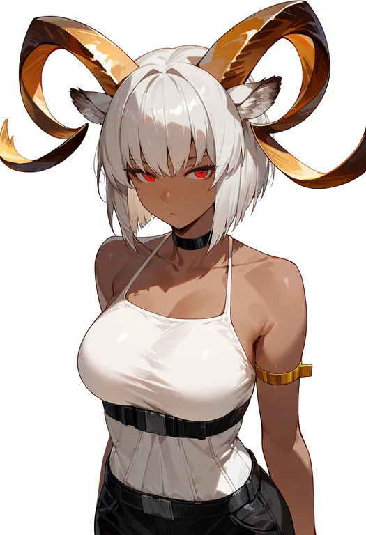 masterpiece, best quality, score_7, safe, carnelian (arknights), arknights, solo, upper body, simple background — by k3scat, made with ComfyUI
