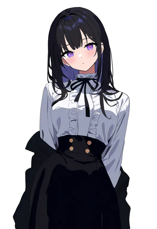 masterpiece, best quality, newest, absurdres, highres, safe, center_frills, 1girl, solo, simple_background — by k3scat, made with ComfyUI