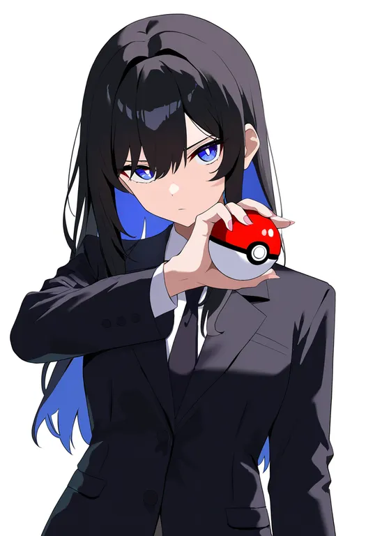 masterpiece, best quality, newest, absurdres, highres, safe, holding_poke_ball, 1girl, solo, simple_background — by k3scat, made with ComfyUI