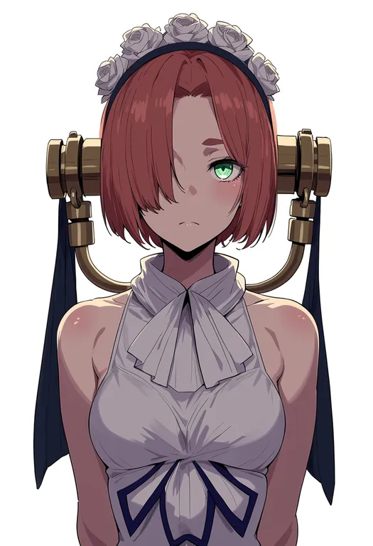 masterpiece, best quality, score_7, safe, frankenstein's monster (fate), solo, upper body, simple background — by k3scat, made with ComfyUI