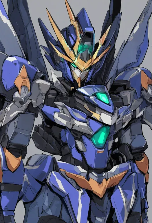 masterpiece, best quality, general, super robot wars, solo, simple background — by k3scat, made with ComfyUI