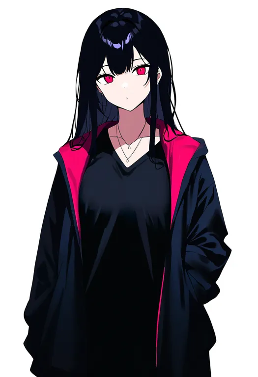 masterpiece, best quality, newest, absurdres, highres, safe, multicolored_coat, 1girl, solo, simple_background — by k3scat, made with ComfyUI