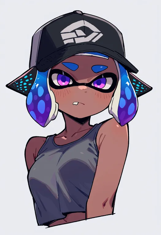 masterpiece, best quality, score_7, safe, kaori (splatoon), solo, upper body, simple background — by k3scat, made with ComfyUI