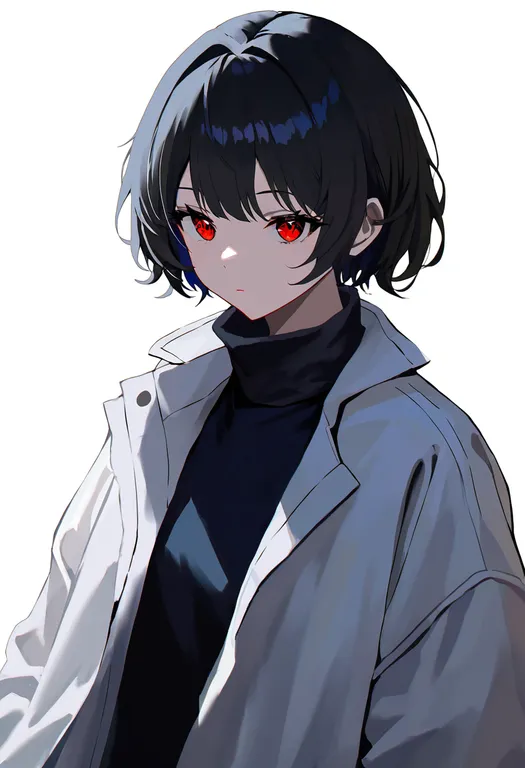 masterpiece, best quality, newest, absurdres, highres, safe, white_jacket, 1girl, solo, simple_background — by k3scat, made with ComfyUI