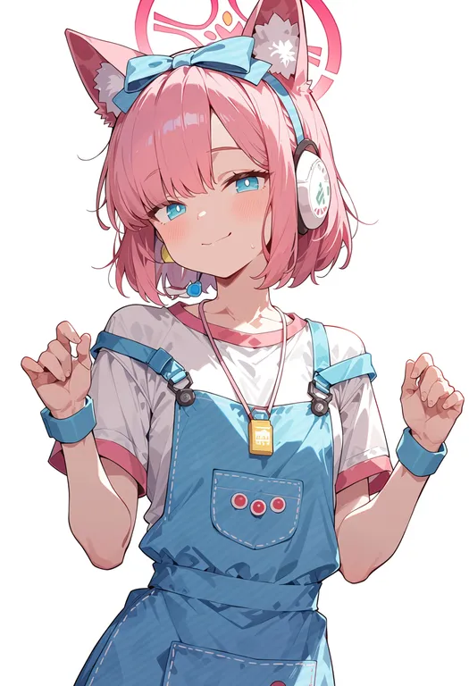 masterpiece, best quality, score_7, safe, kei (robot) (blue archive), blue archive, solo, upper body, simple background — by k3scat, made with ComfyUI
