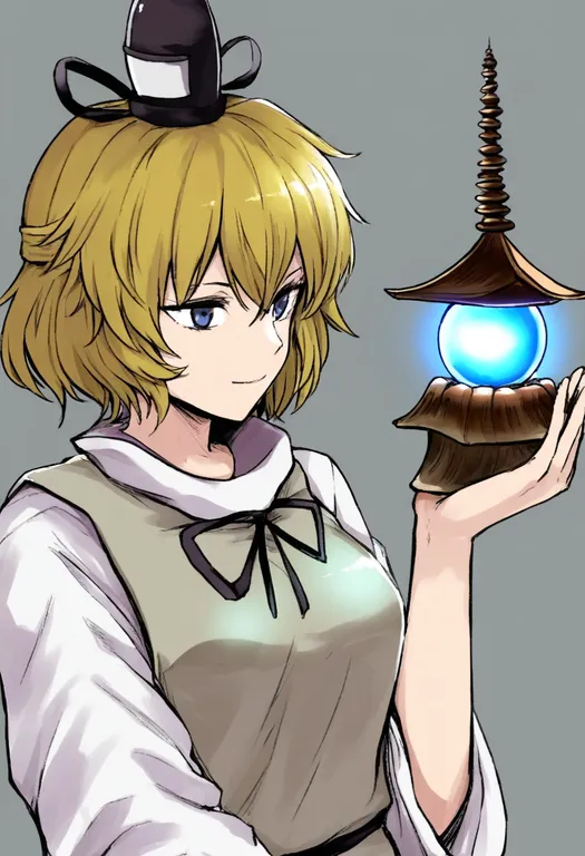 masterpiece, best quality, general, bishamonten's pagoda, 1girl, solo, simple background — by k3scat, made with ComfyUI