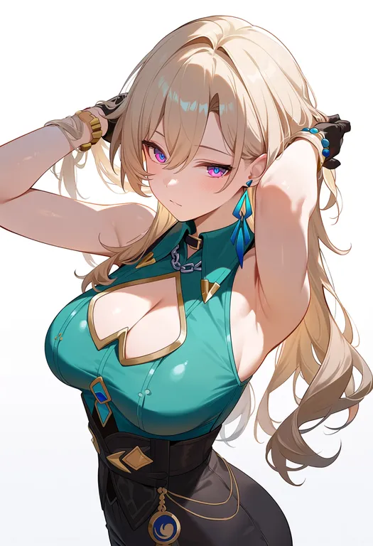 masterpiece, best quality, score_7, safe, aventurine (honkai: star rail), honkai: star rail, solo, upper body… — by k3scat, made with ComfyUI