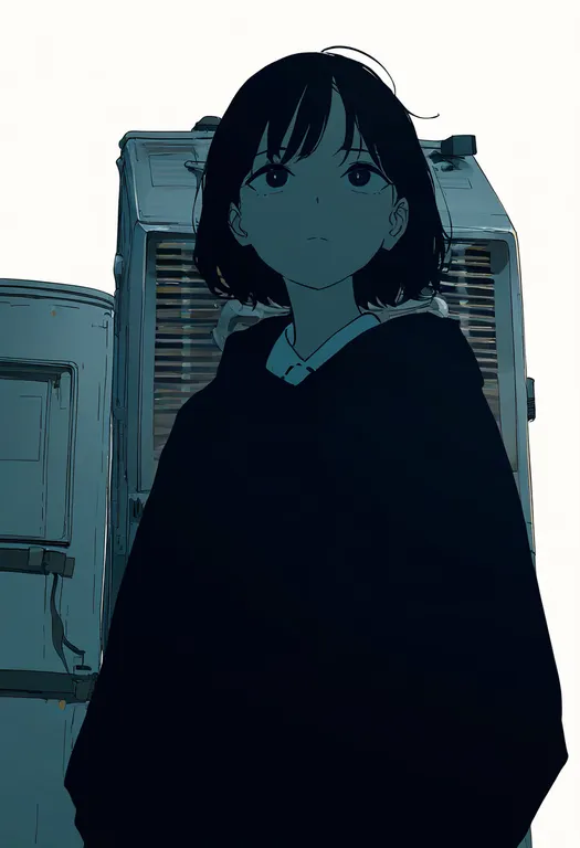 masterpiece, best quality, newest, absurdres, highres, safe, condenser_unit, 1girl, solo, simple_background — by k3scat, made with ComfyUI