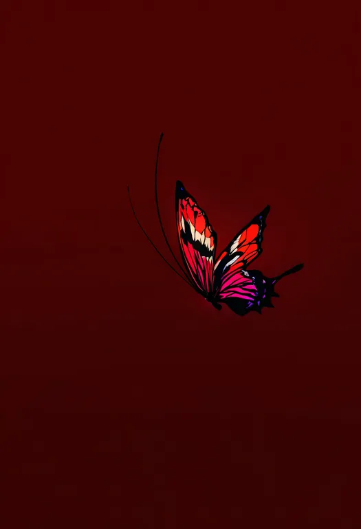 masterpiece, best quality, newest, absurdres, highres, safe, red_butterfly, 1girl, solo, simple_background — by k3scat, made with ComfyUI
