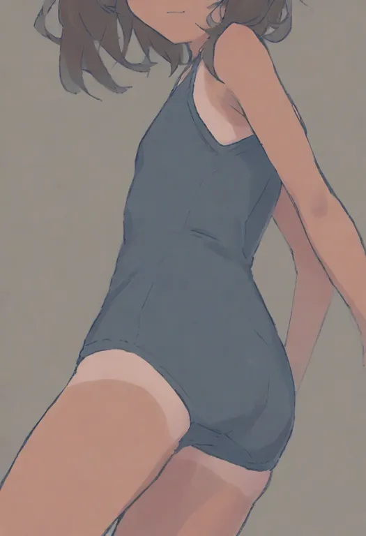 masterpiece, best quality, general, one-piece tan, 1girl, solo, simple background — by k3scat, made with ComfyUI