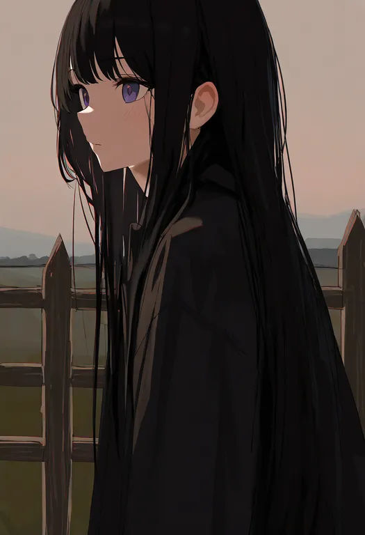 masterpiece, best quality, newest, absurdres, highres, safe, wooden_fence, 1girl, solo, simple_background — by k3scat, made with ComfyUI