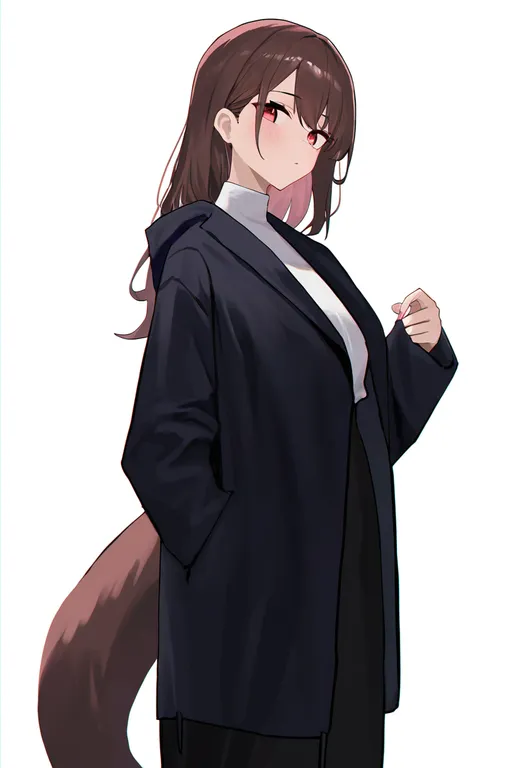 masterpiece, best quality, newest, absurdres, highres, safe, weasel_tail, 1girl, solo, simple_background — by k3scat, made with ComfyUI