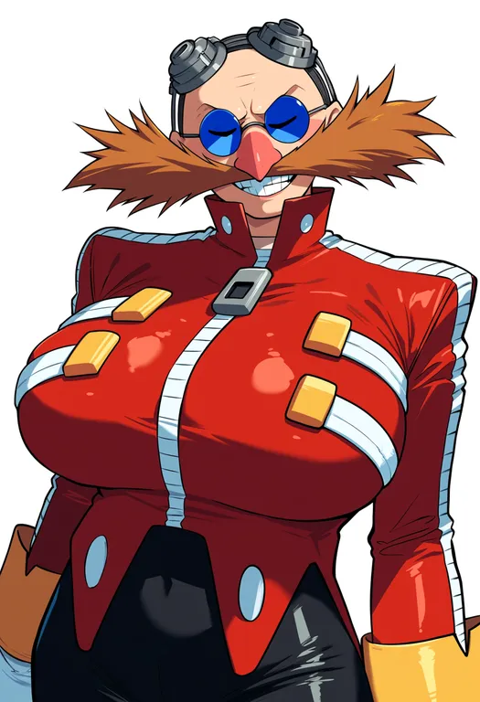 masterpiece, best quality, score_7, safe, dr. eggman, solo, upper body, simple background — by k3scat, made with ComfyUI