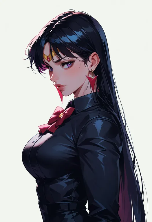 masterpiece, best quality, score_7, safe, artemis (sailor moon), solo, upper body, simple background — by k3scat, made with ComfyUI