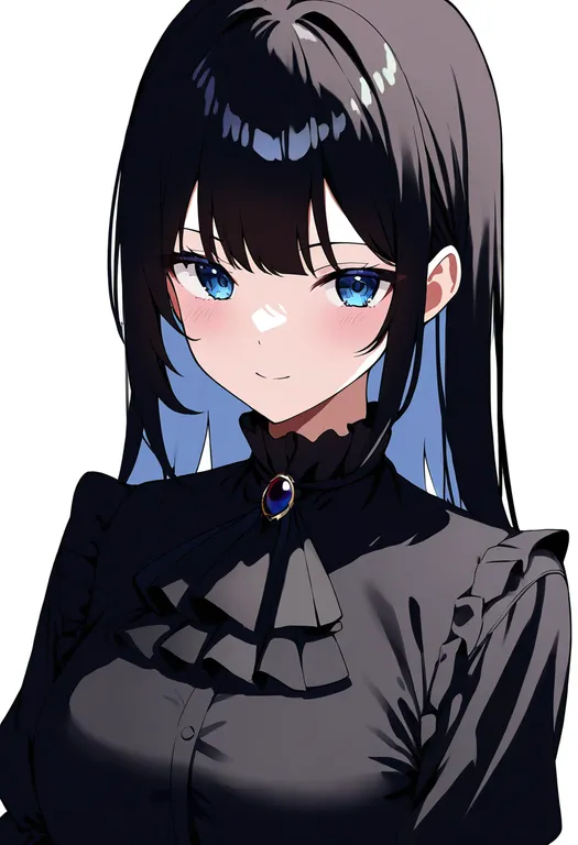 masterpiece, best quality, newest, absurdres, highres, safe, frilled_ascot, 1girl, solo, simple_background — by k3scat, made with ComfyUI