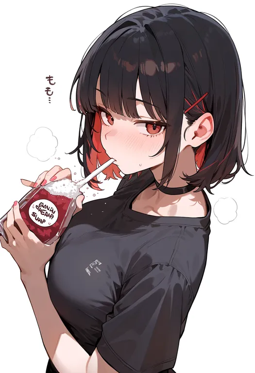 masterpiece, best quality, score_7, safe, granulated sugar, 1girl, solo, upper body, simple background — by k3scat, made with ComfyUI