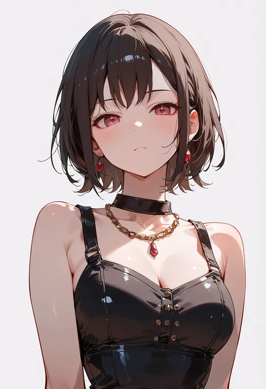 masterpiece, best quality, score_7, safe, timoris (bang dream!), bang dream!, solo, upper body, simple background — by k3scat, made with ComfyUI