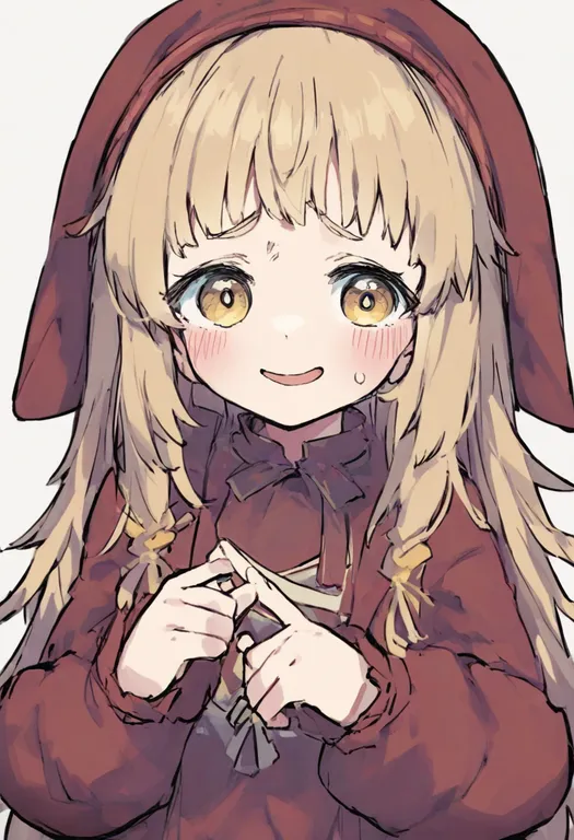 masterpiece, best quality, general, nervous smile, 1girl, solo, simple background — by k3scat, made with ComfyUI