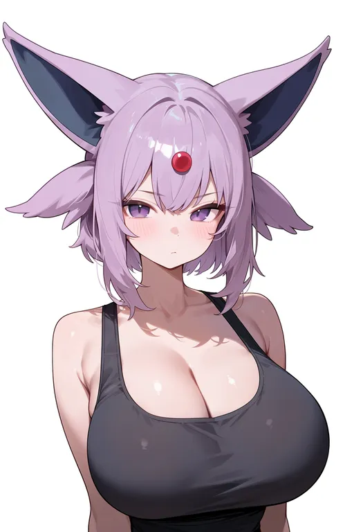 masterpiece, best quality, score_7, safe, espeon, solo, upper body, simple background — by k3scat, made with ComfyUI