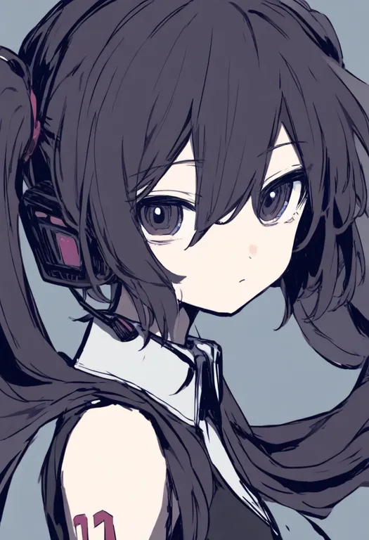 masterpiece, best quality, general, shinkai shoujo (vocaloid), solo, simple background — by k3scat, made with ComfyUI