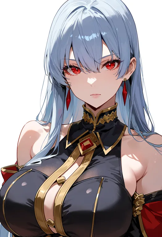 masterpiece, best quality, score_7, safe, selvaria bles, solo, upper body, simple background — by k3scat, made with ComfyUI