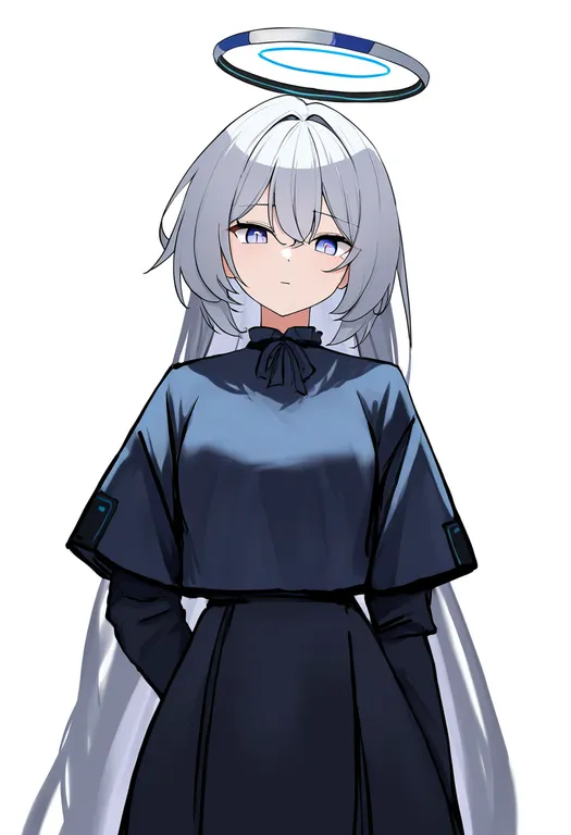 masterpiece, best quality, newest, absurdres, highres, safe, mechanical_halo, 1girl, solo, simple_background — by k3scat, made with ComfyUI