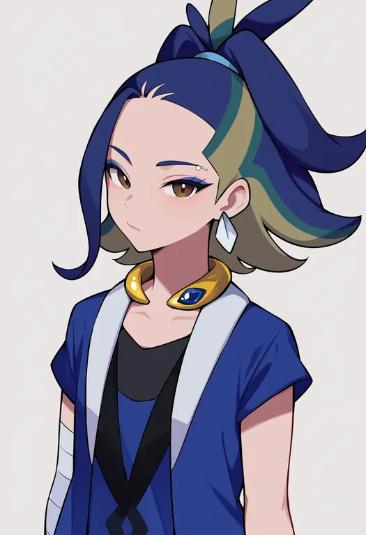 masterpiece, best quality, score_7, safe, adaman (pokemon), pokemon, solo, upper body, simple background — by k3scat, made with ComfyUI