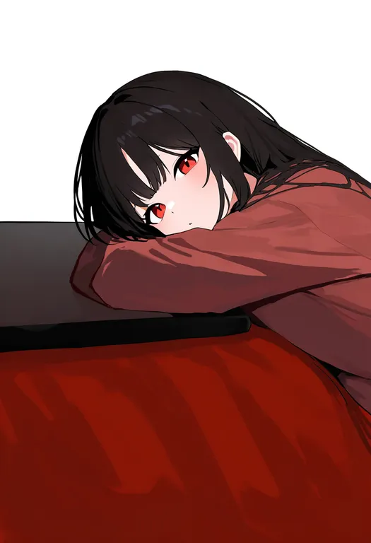 masterpiece, best quality, newest, absurdres, highres, safe, kotatsu, 1girl, solo, simple_background — by k3scat, made with ComfyUI