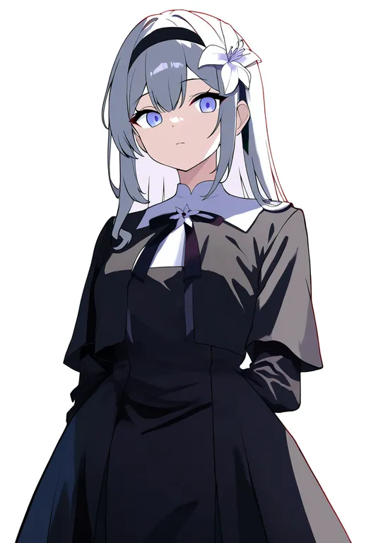 masterpiece, best quality, newest, absurdres, highres, safe, white_lily, 1girl, solo, simple_background — by k3scat, made with ComfyUI