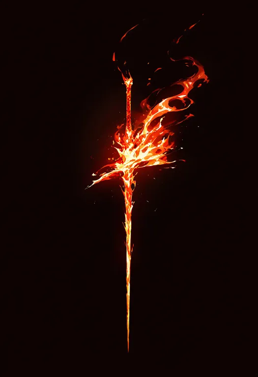 masterpiece, best quality, newest, absurdres, highres, safe, flaming_sword, 1girl, solo, simple_background — by k3scat, made with ComfyUI