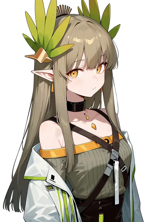 masterpiece, best quality, score_7, safe, muelsyse (arknights), arknights, solo, upper body, simple background — by k3scat, made with ComfyUI