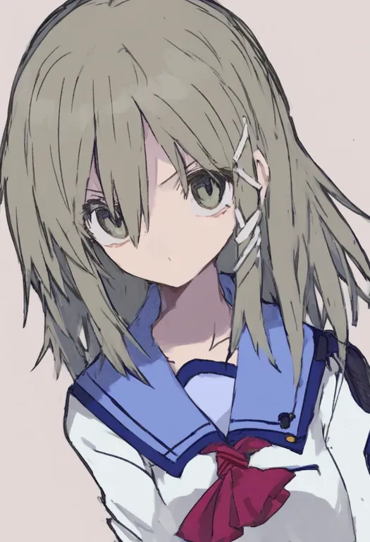 masterpiece, best quality, general, shinda sekai sensen uniform, 1girl, solo, simple background — by k3scat, made with ComfyUI