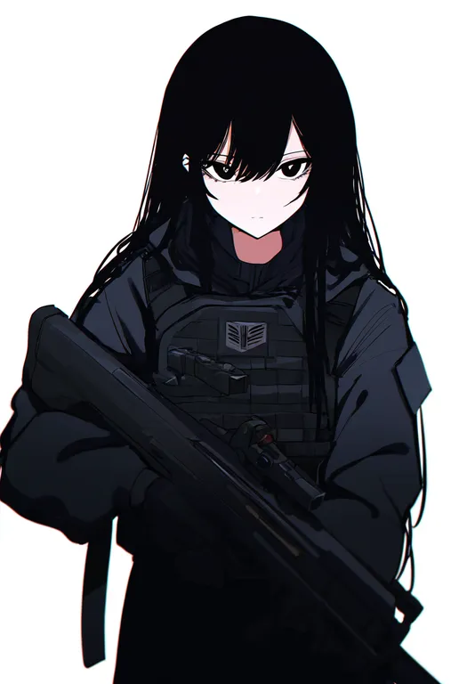 masterpiece, best quality, newest, absurdres, highres, safe, fn_p90, 1girl, solo, simple_background — by k3scat, made with ComfyUI